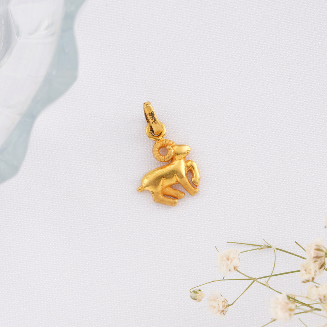 Unique Aries Design Gold Pendant