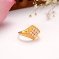 Classic White Stone Golden Ring for Men