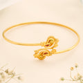 Floral Ruby Stone Gold Kada