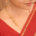 Devotional White Stone Lakshmi Mugappu Chain