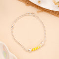 Yellow Spiral Bead Baby Silver Bracelet