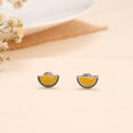 Yellow Watermelon Slice Enamel Silver Stud