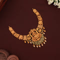 Temple Style Lakshmi Design Pearl Drop Gold Necklace