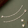 Enamel Charm with Balls Silver Anklet