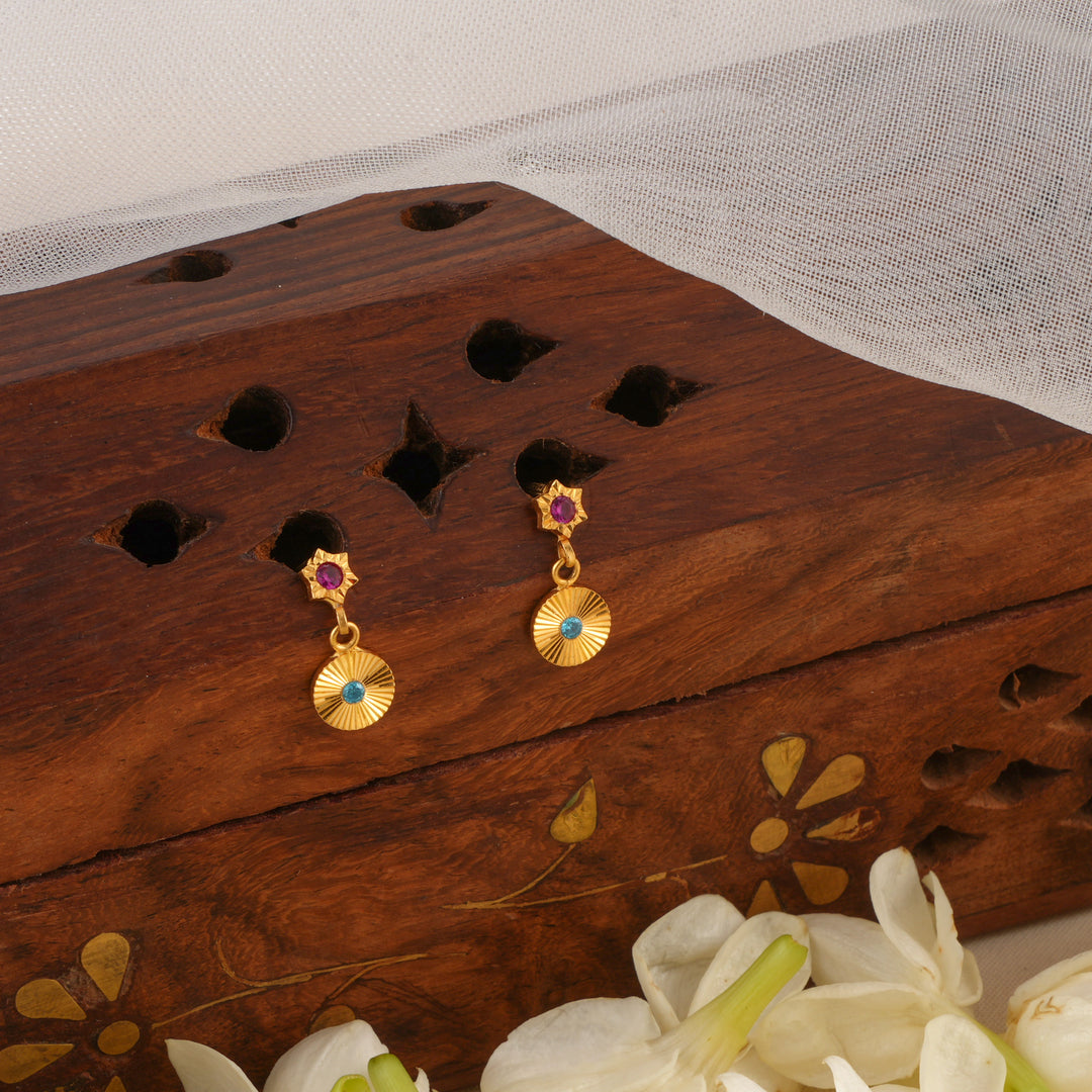 Funky Design Gold Earrings