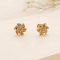 Stunning White Stone Kundan Golden Stud
