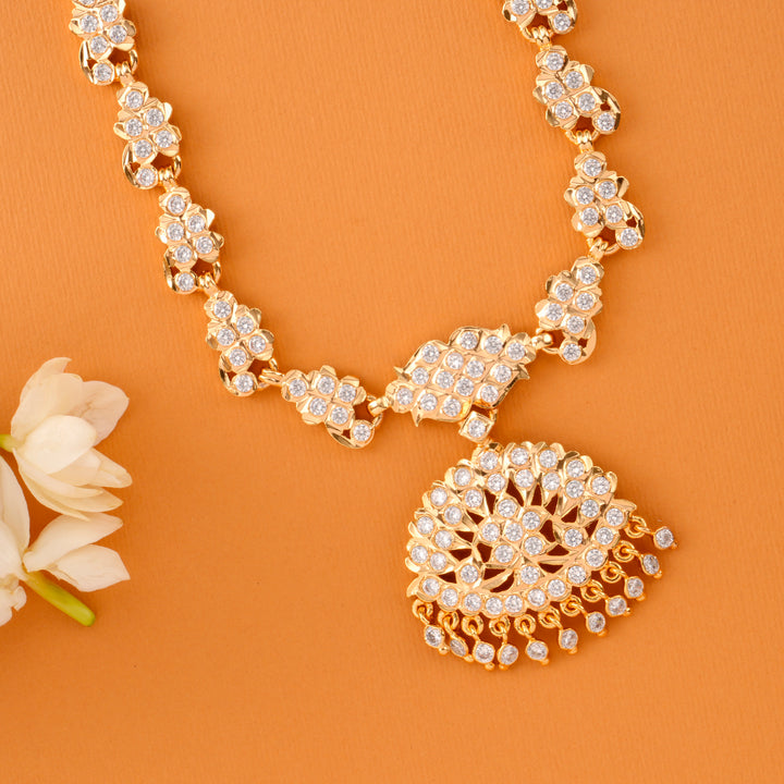White Stones Gold Plated Necklace