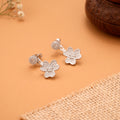 Cherry Blossom Floral Silver Earrings