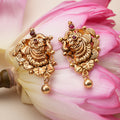 Ruby with Traditional Golden Drop Earrings