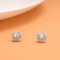 Cute Centre Floral with Stones Silver Stud