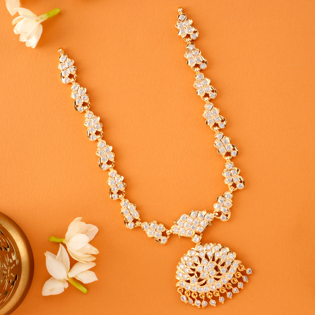 White Stones Gold Plated Necklace