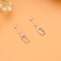 Classic Frame Drop Silver Koppu Earrings