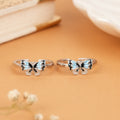 Aesthetic Enamel Butterfly Silver Toe Ring