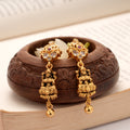 Beautiful Mango Stone Lakshmi Drops Golden Earring
