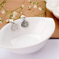 Elegant Blossom Design Silver Stud