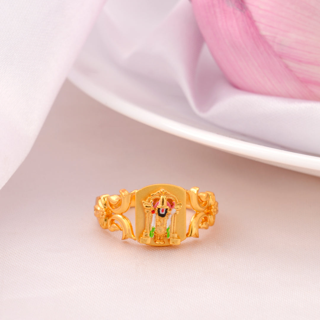 Traditional Venkateshwara Golden Silver Ring