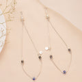 Stylish Blue Evil Eye Silver Anklet
