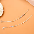 Multi Color Enamel Bead Silver Anklet