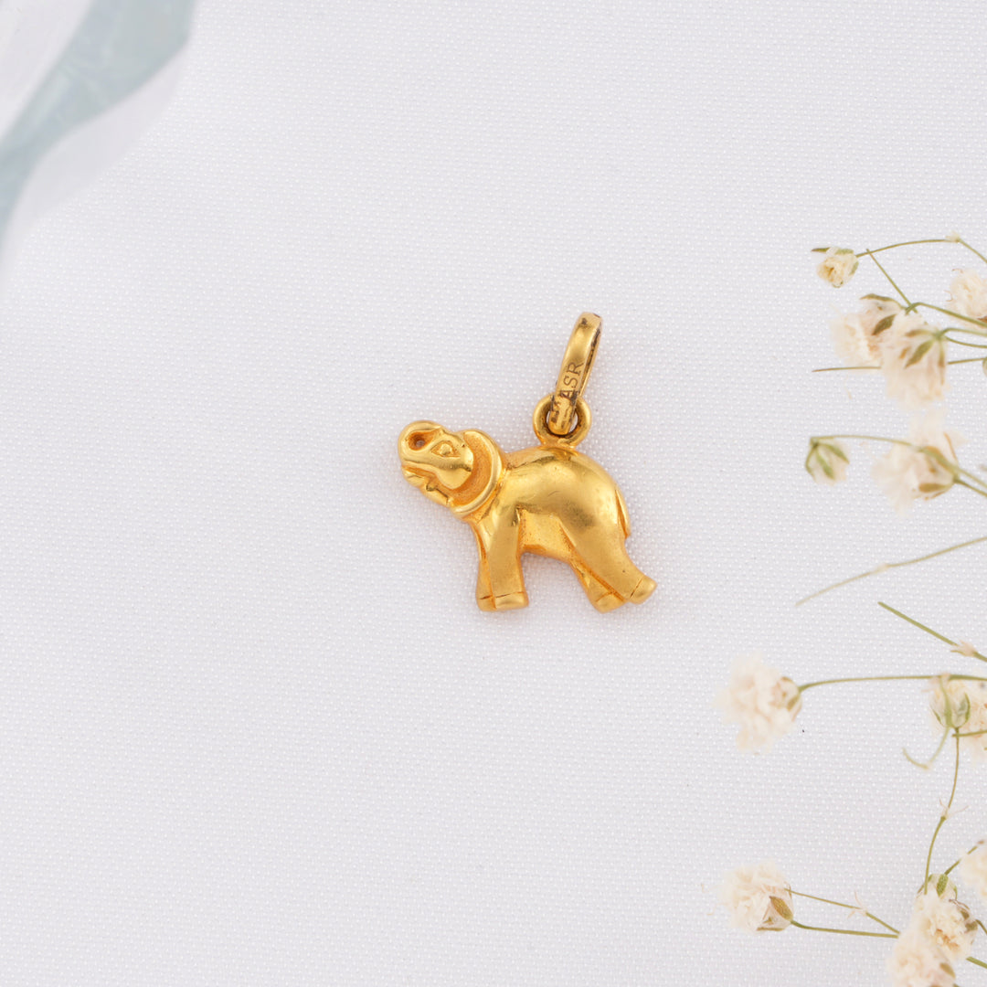 Cultural Elephant Symbol Gold Pendant