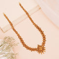 Gold Haram Long Necklace with Lakshmi Pendant
