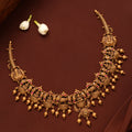 Antique Ruby Gaja Lakshmi Gold Necklace
