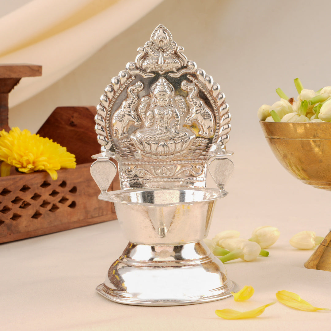 Divine Lakshmi Silver Vilakku