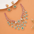 Luxury Peacock Design Golden Necklace Set