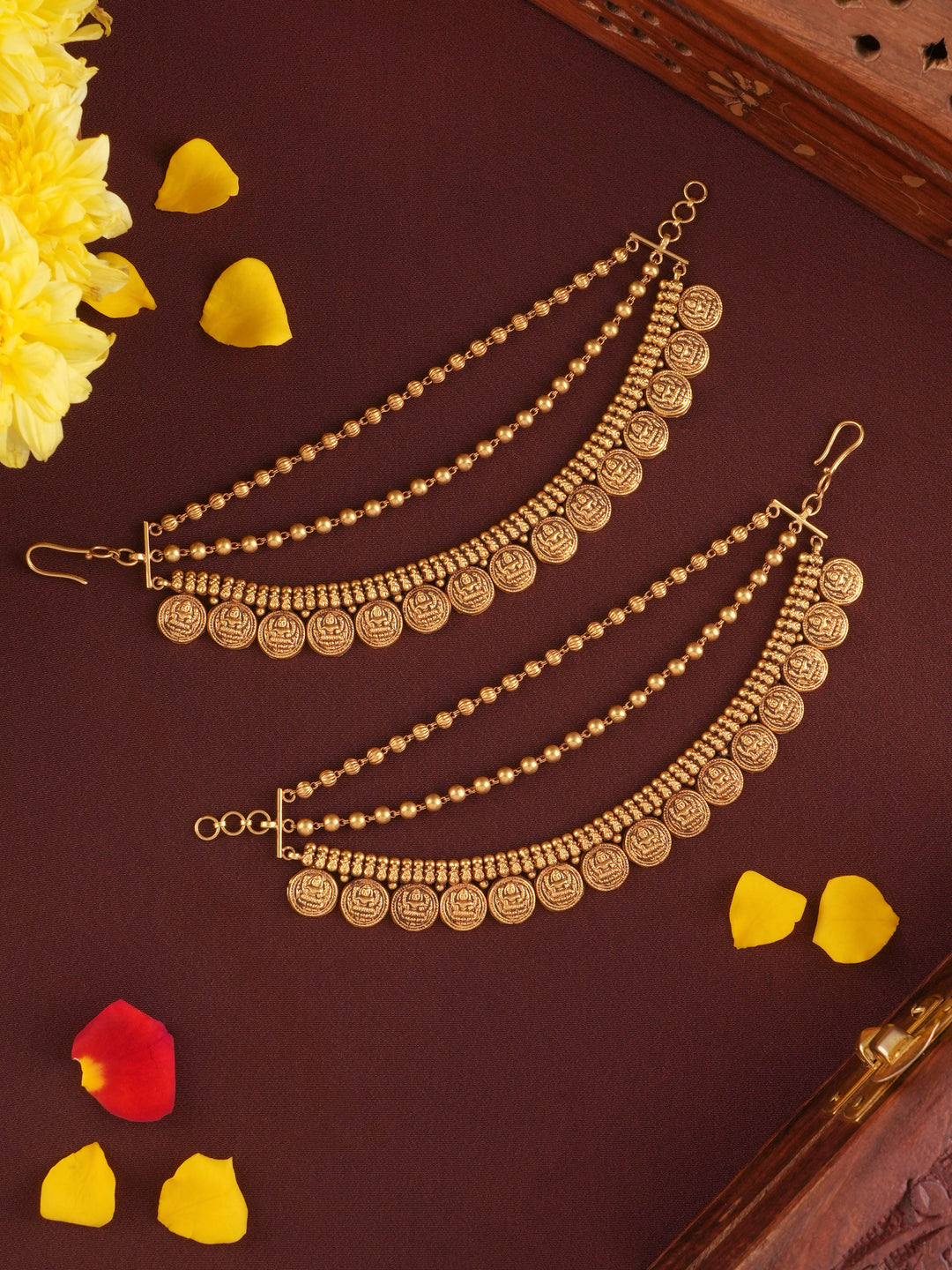 Triple Layered Balls with Lakshmi Coin Gold Mattal