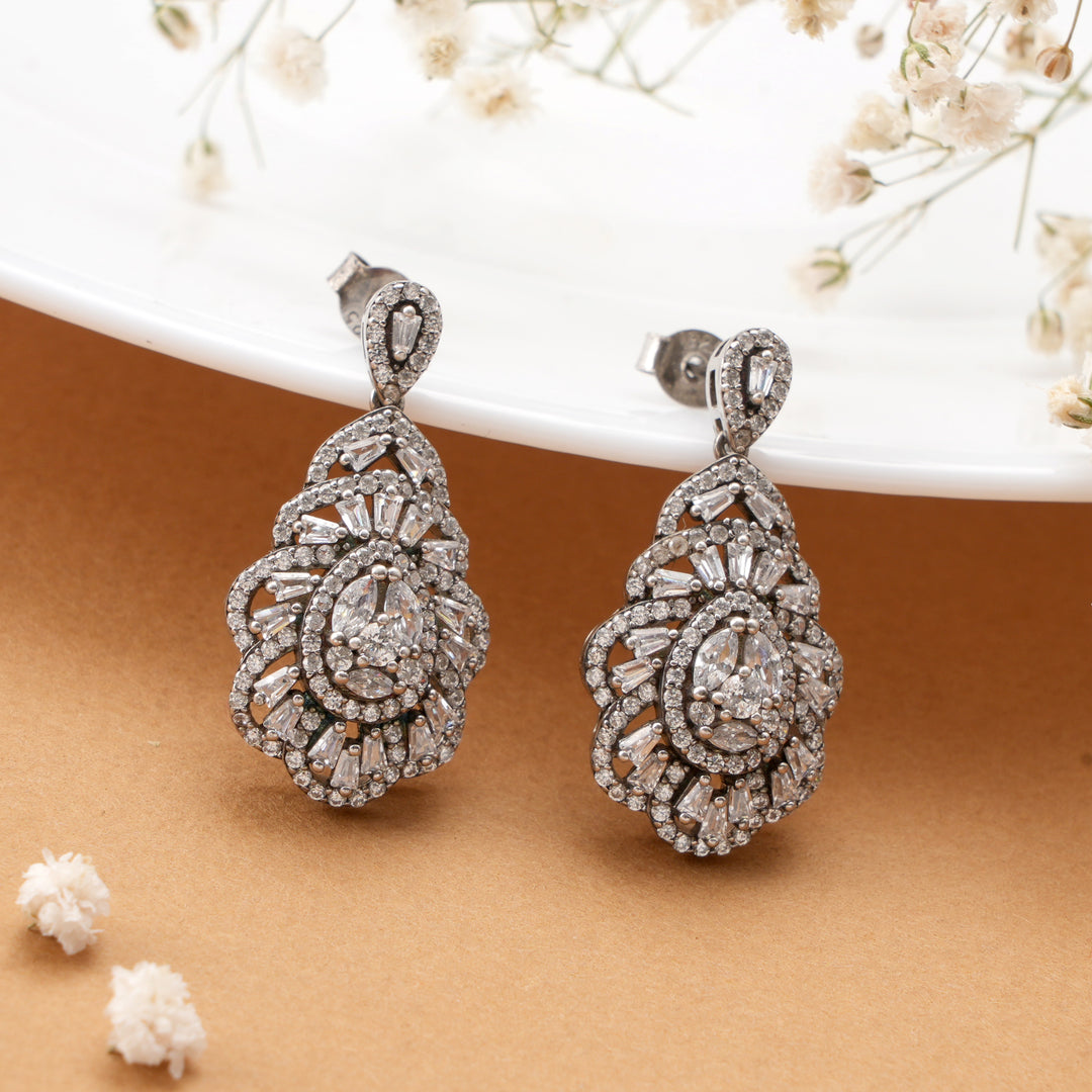 Fancy Ethnic Silver Earrings