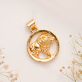 Round Shape Golden Lion Pendant