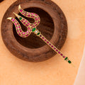 Golden Trishul Kundan Stone Jada Billa