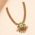 Heritage Emerald with Multi Colour Bead Drops Golden Necklace