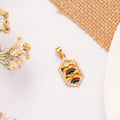 Hexagonal Rainbow Arch Golden Enamel Pendant