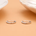 Crystal Line Silver Hoop Earrings