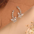 Crystal Butterfly Silver Ear Climber Stud