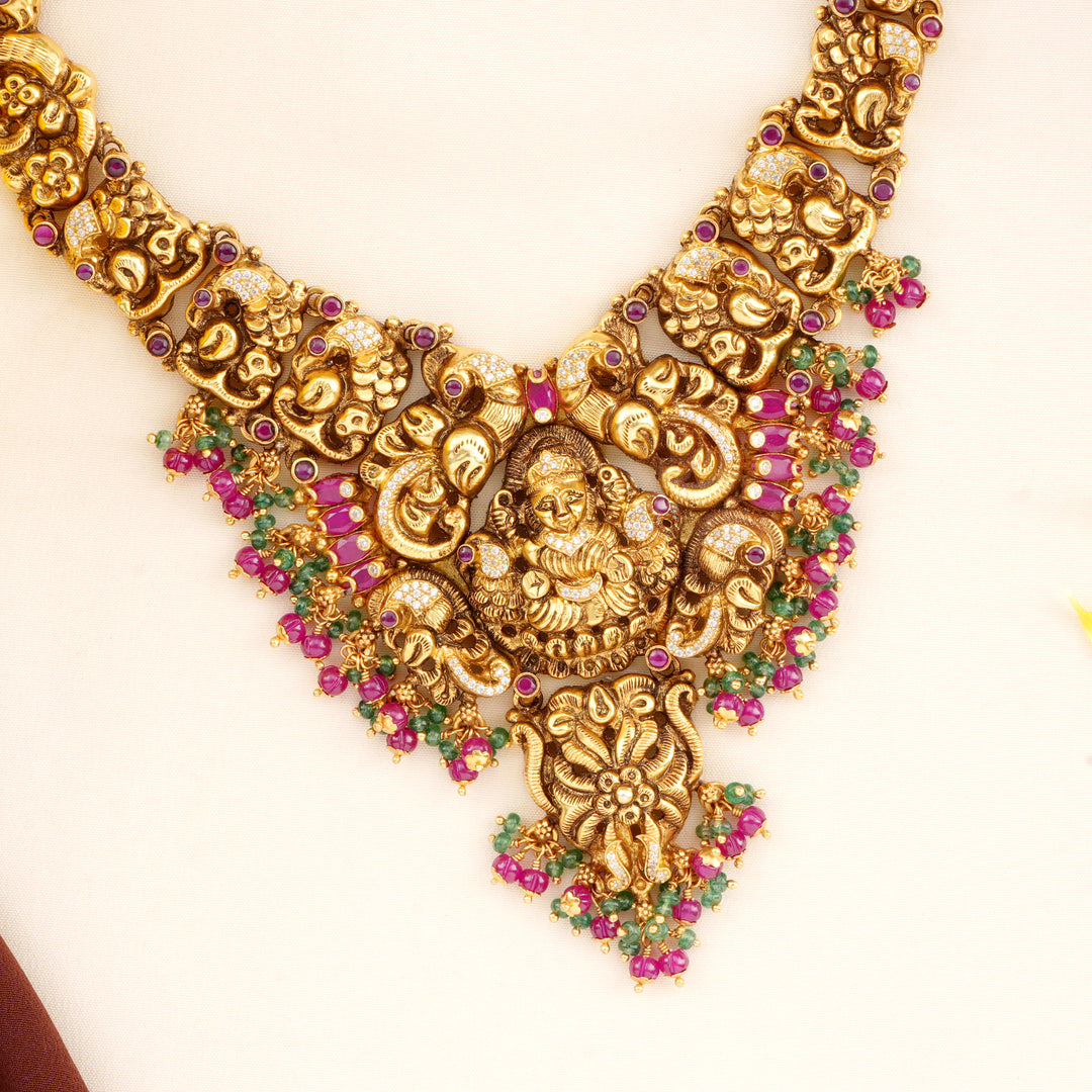 Nagas Lakshmi V-Shaped Necklace