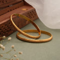 Modern Vertical Line Design Gold Bangles