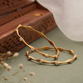 Chic Geometric with Stone Gold Bangles for Women
