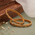 Multi Stone Teardrop Design with Gold Bangles