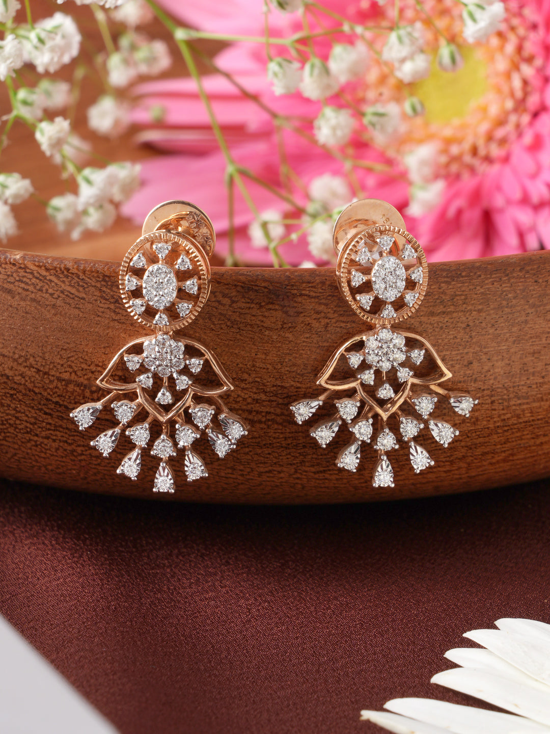 Celestial Bloom Diamond Drop Earring