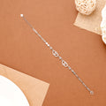 Sparkling Zircon Heart Silver Bracelet
