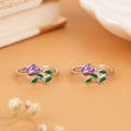 Beautiful Purple Floral Silver Toe Ring