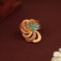 Elegant Flower Swirl Design Gold Ring