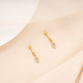 Grace Leaf Pattern with White Stone Golden Koppu