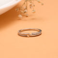 Dual Band White Stone Silver Ring