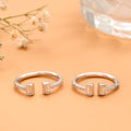 Minimal Baguette Cut Silver Adjustable Toe Ring