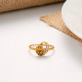 Elegant Floral Pattern Golden Ring