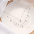 Silver Double Layered Drop Chain