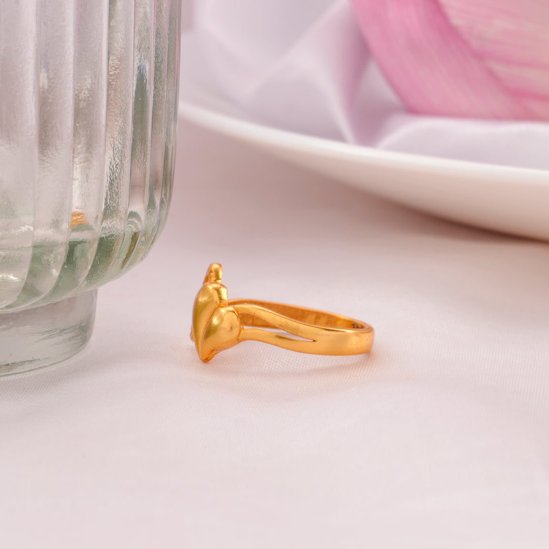 Heart in Heart Golden Silver Ring