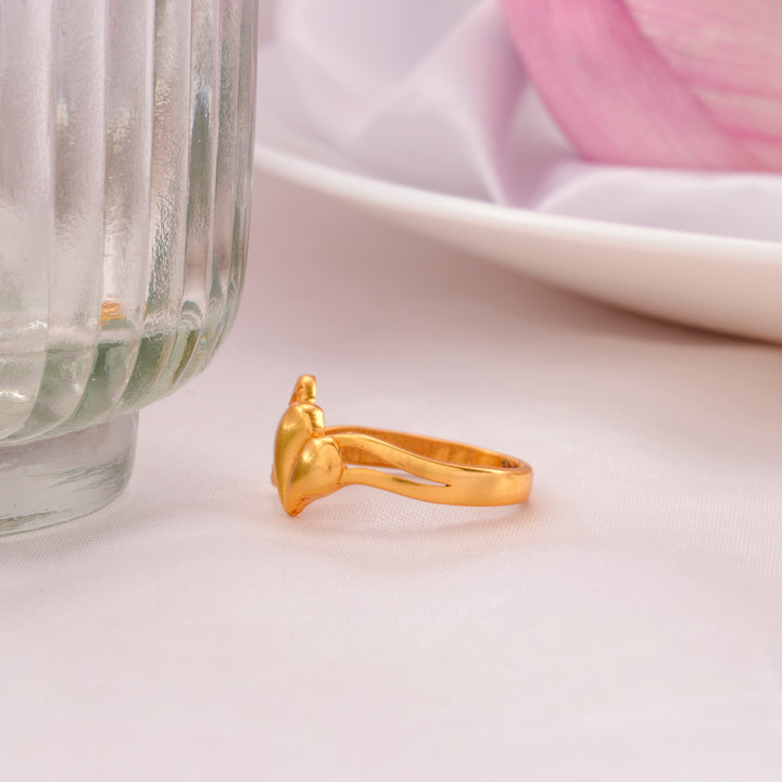 Heart in Heart Golden Silver Ring